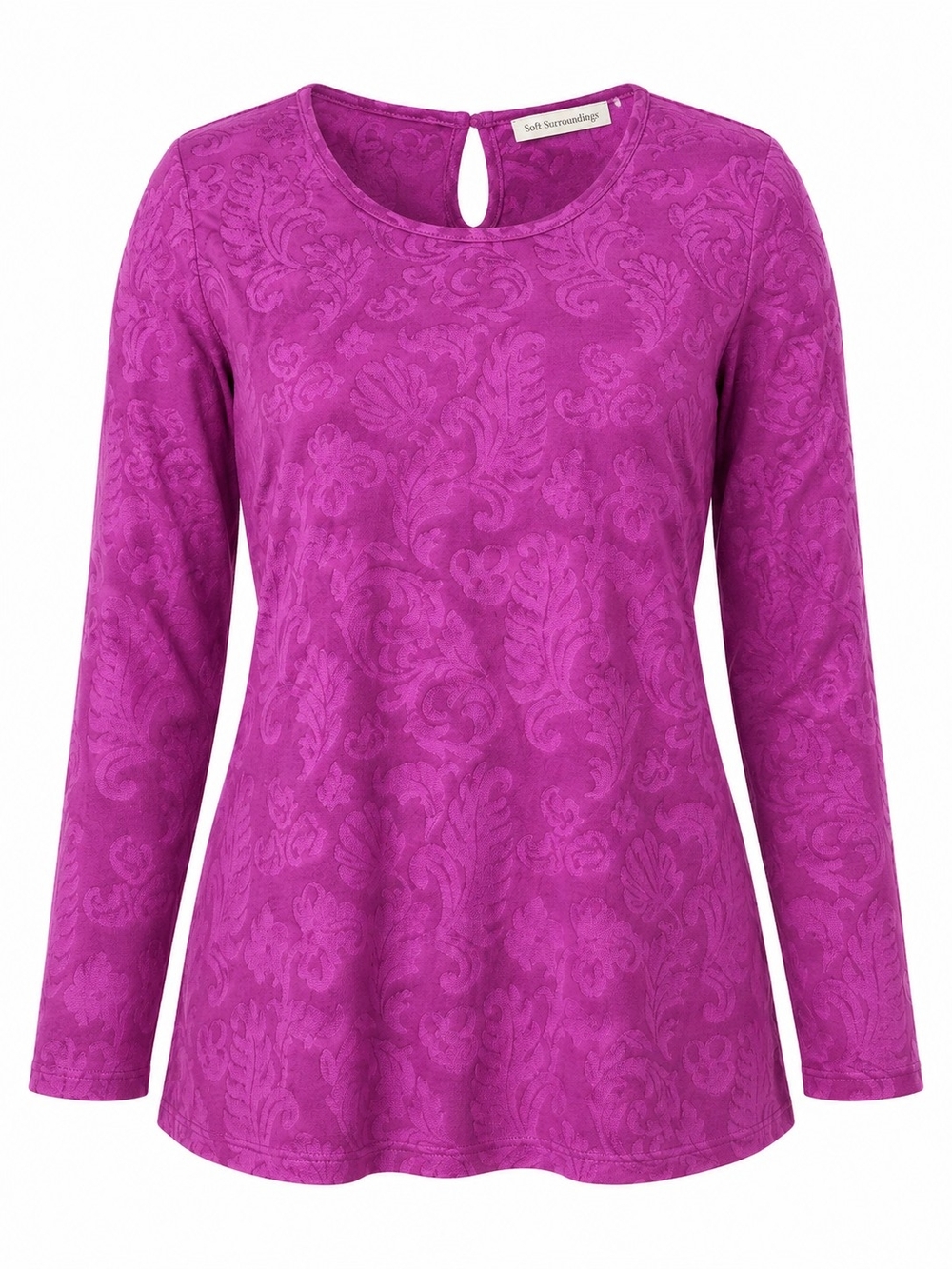 SOFT SURROUNDINGS | Textured Jacquard Magenta Heavyweight Knit Swing Top | L